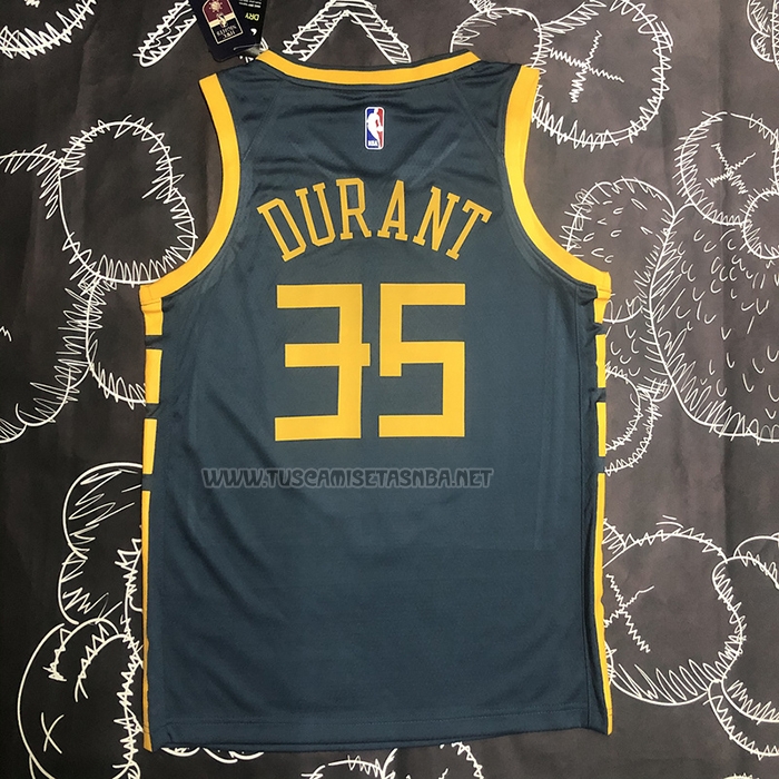 Camiseta Kevin Durant NO 35 Golden State Warriors Ciudad 2018-19 Azul